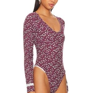 Free People Dreams Floral Thermal Bodysuit